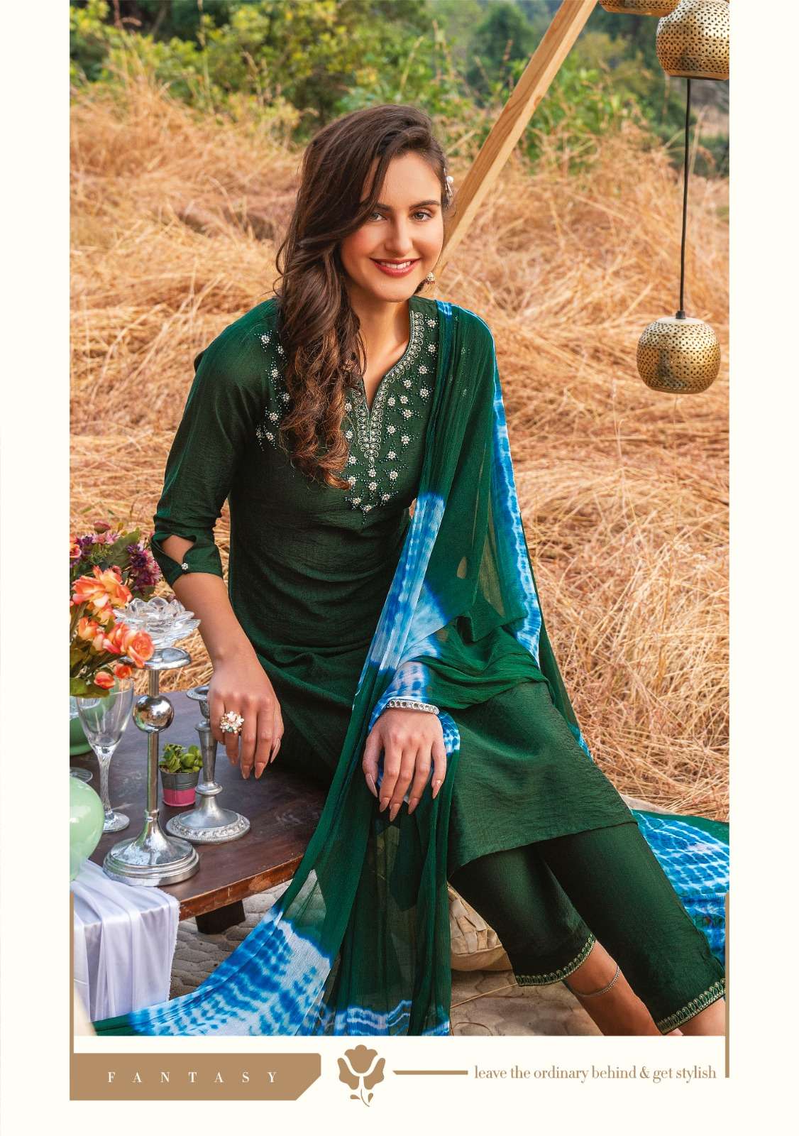 anju fabrics nakhrali vol-4 2711-2716 series exclusive designer kurti and pant dupatta manufacturer surat 
