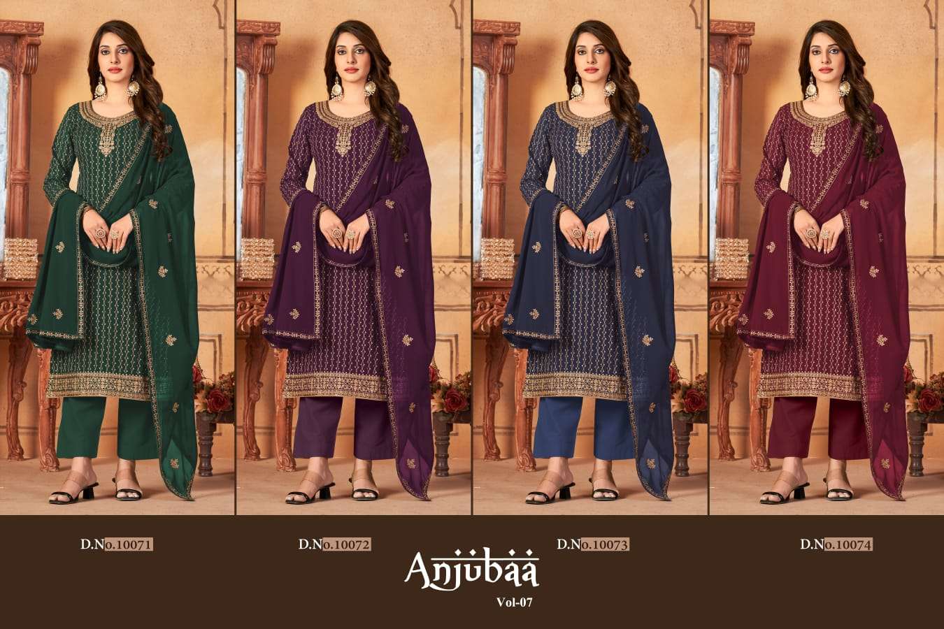 anjubaa anjubaa vol-7 10071-10074 series faux georgette designer salwar kameez catalogue design 2023 