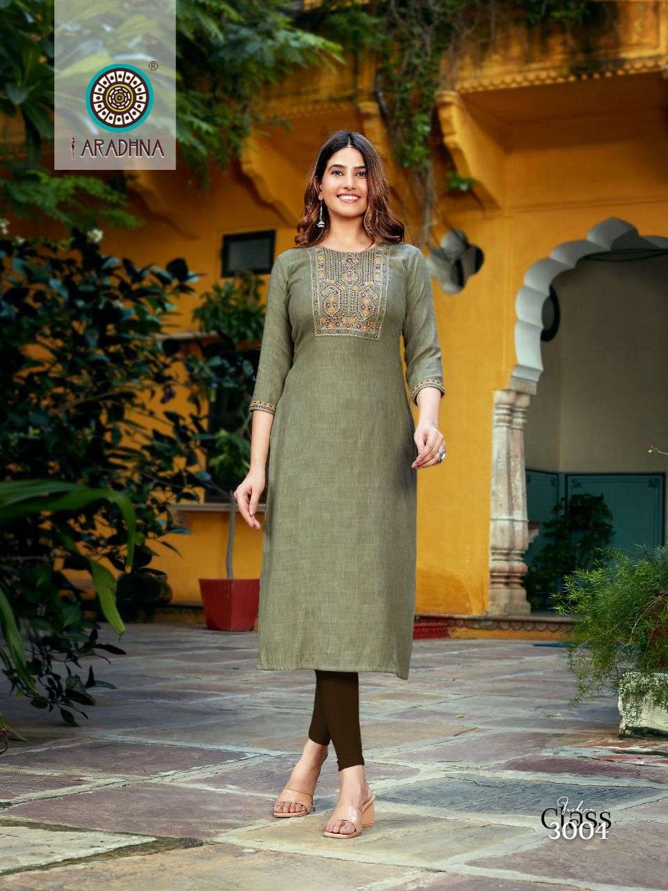 aradhna fashion class vol-3 3001-3005 series fancy rayon with embroidery work latest kurtis collection surat 