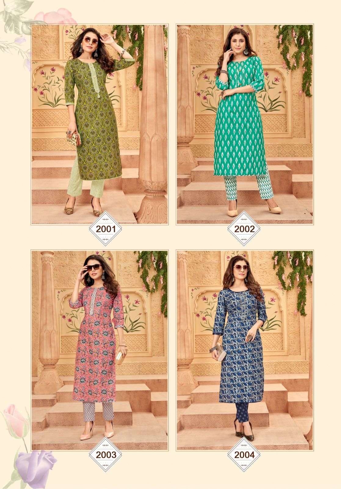 balaji cotton shanaya vol-2 2001-2008 series readymade kurti with pant catalogue online dealer surat 