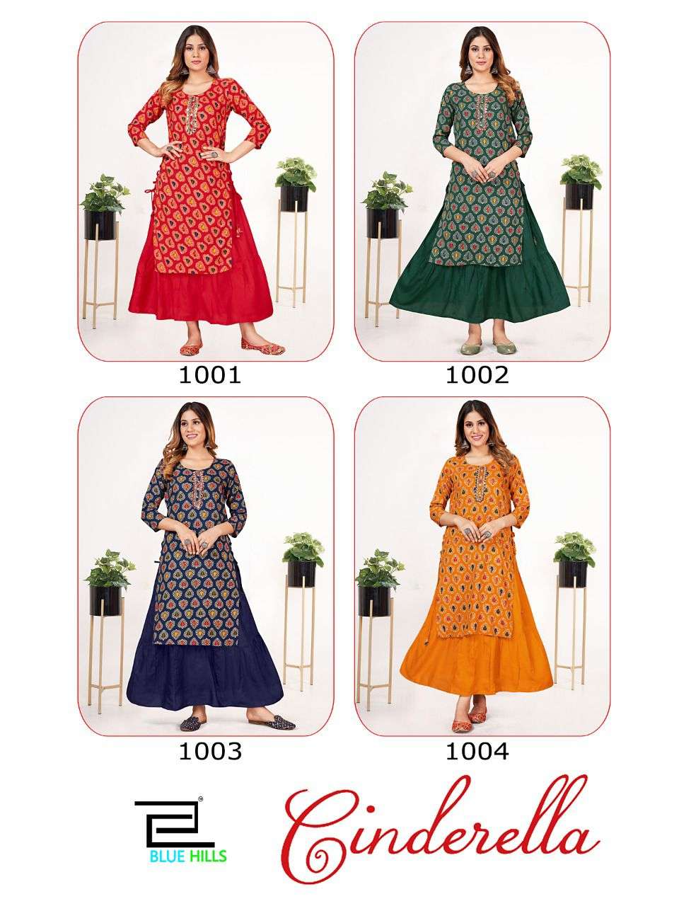 bluehills cinderella 1001-1004 series fancy designer long gown catalogue wholesaler surat 
