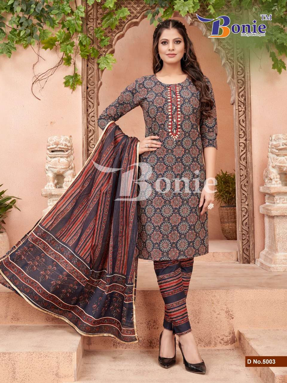bonie noor vol-5 5001-5005 series trendy designer kurtis catalogue wholesale price 