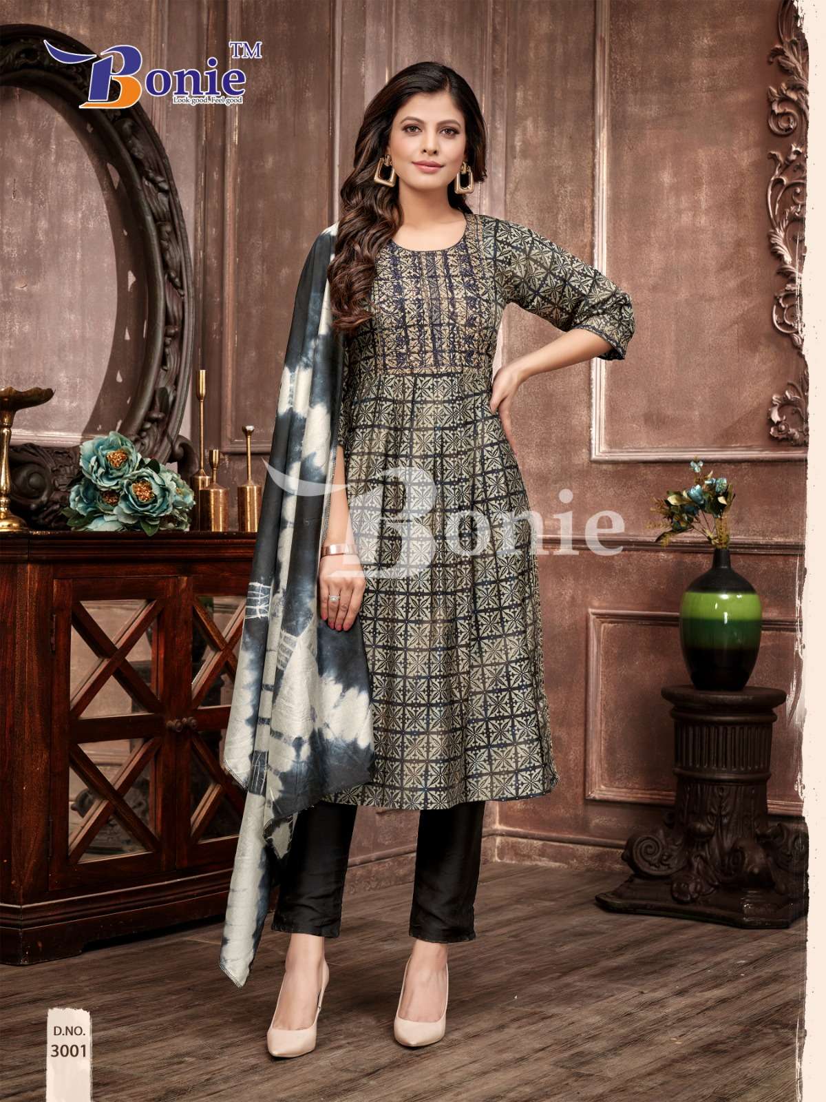 bonie vaani vol-3 3001-3006 series readymade designer salwar suits catalogue manufacturer surat