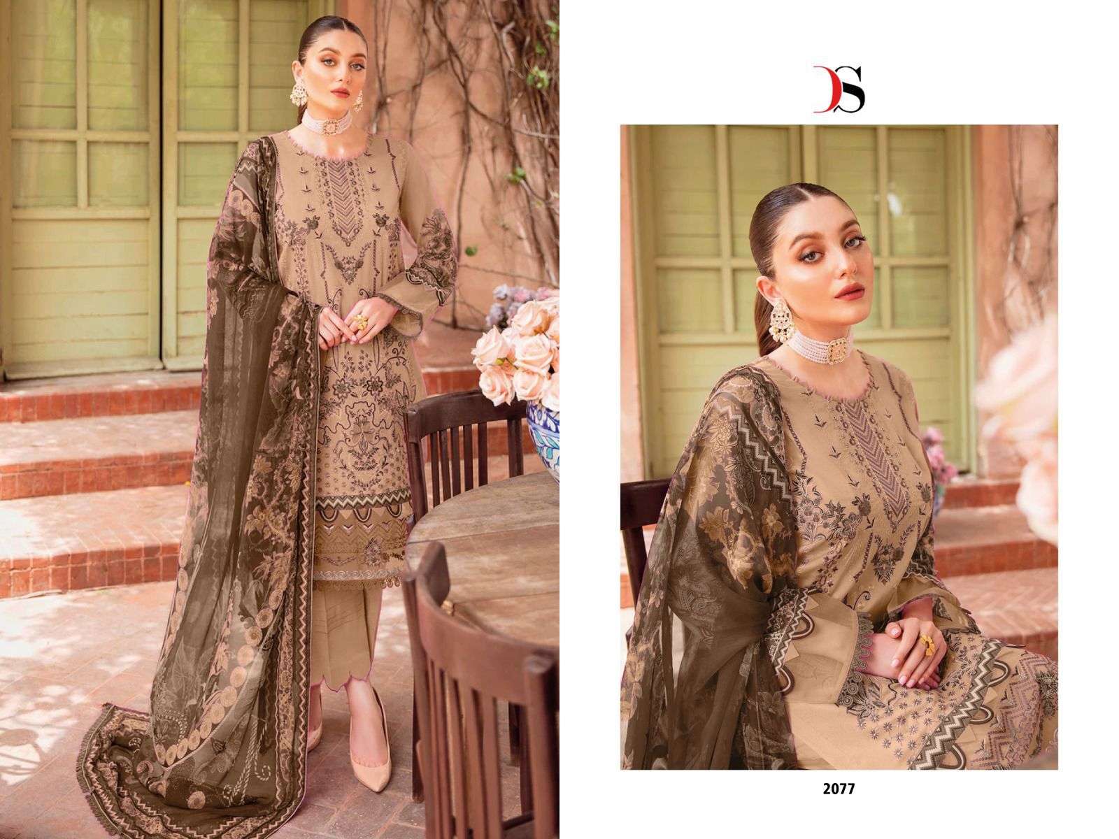 deepsy suits cheveron vol-6 2071-2077 series pure cotton designer pakistani salwar suits latest catalogue collection 