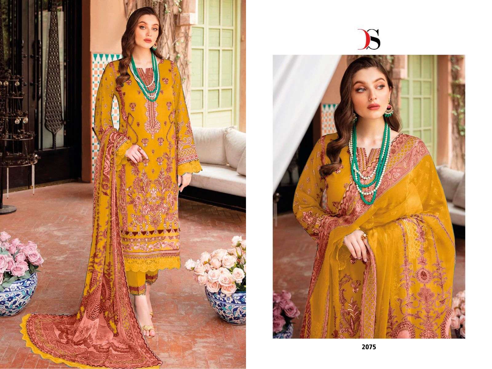deepsy suits cheveron vol-6 2071-2077 series pure cotton designer pakistani salwar suits latest catalogue collection 