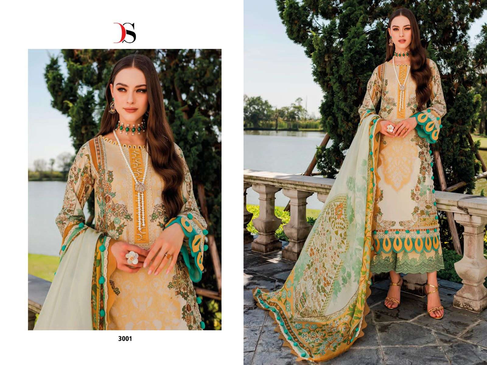 deepsy suits firdous solitaire vol-3 3001-3007 series fancy designer pakistani salwar suits manufacturer surat 
