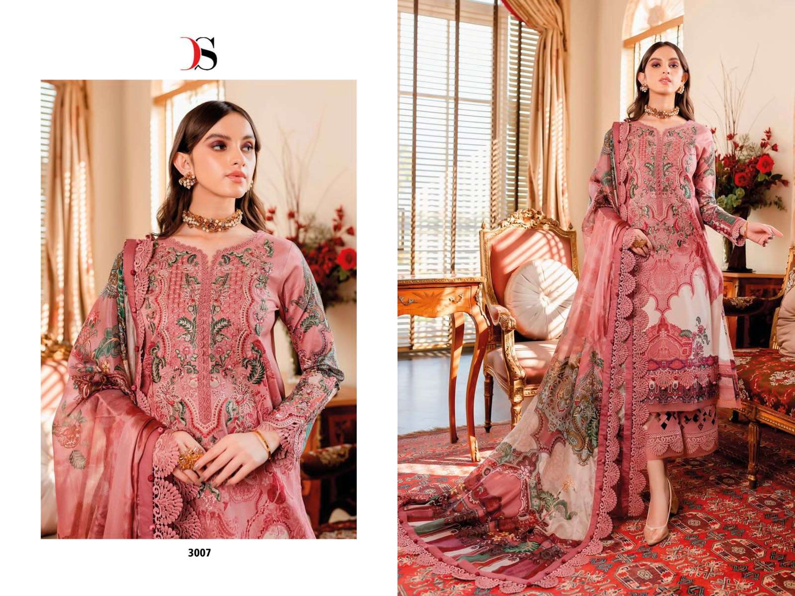 deepsy suits firdous solitaire vol-3 3001-3007 series pure cotton designer salwar kameez catalogue wholesaler surat 