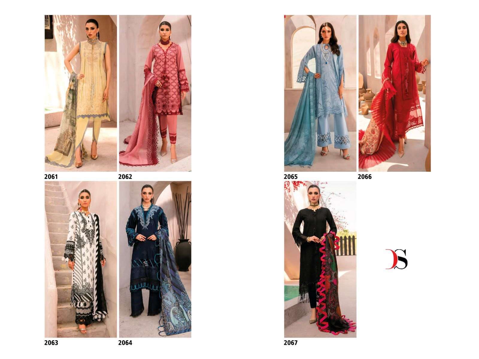 deepsy suits grandur 2061-2067 series unstitched designer pakistani salwar kameez catalogue manufacturer surat 