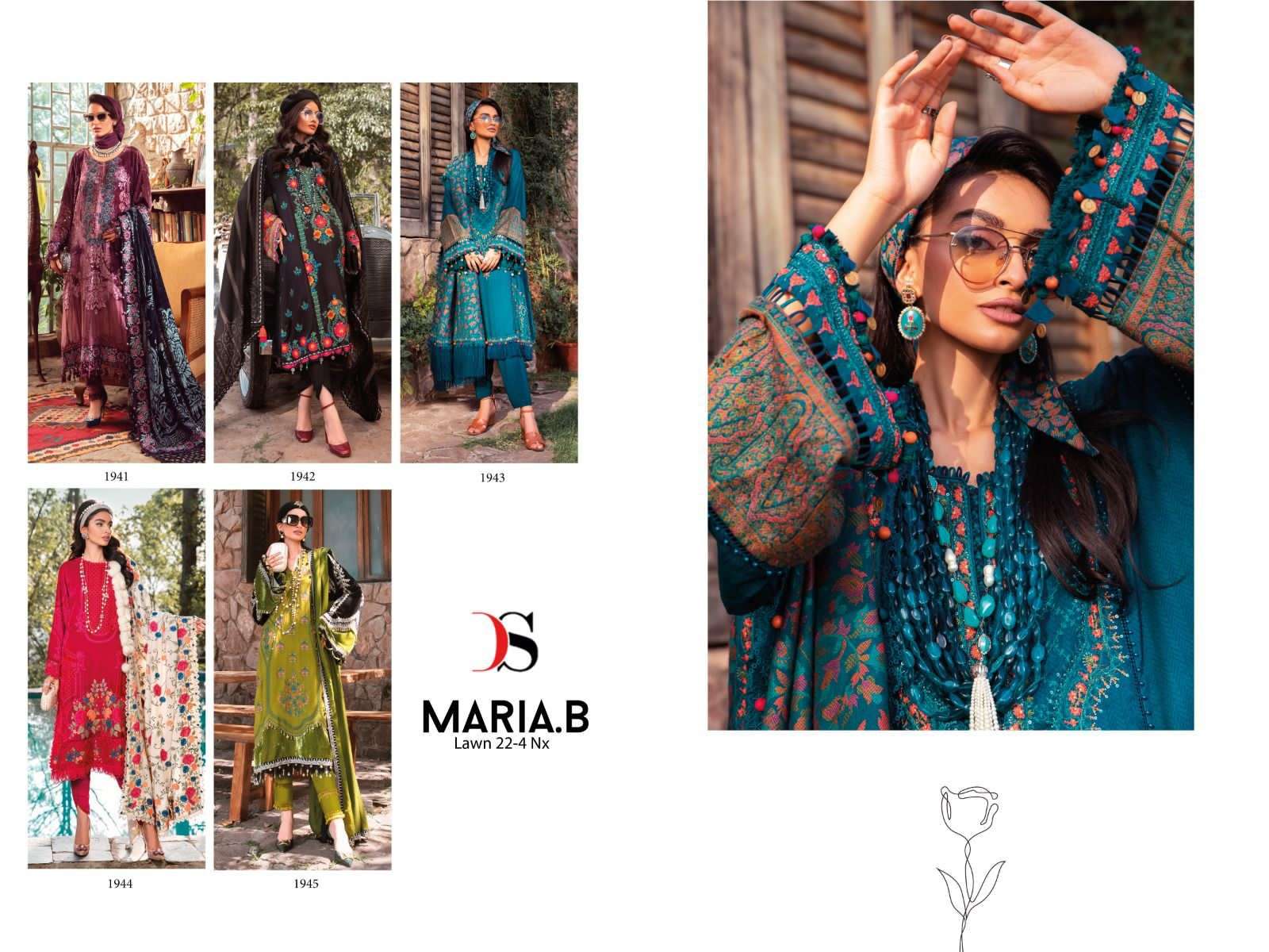 deepsy suits maria b lawn vol-22 nx 1941-1945 series stylish designer pakistani salwar suits surat 