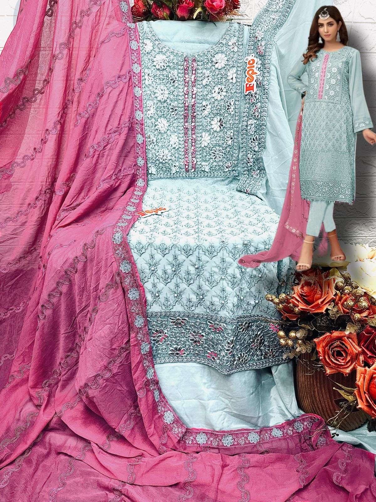 fepic 5227 series georgette designer pakistani salwar suits design 2023 