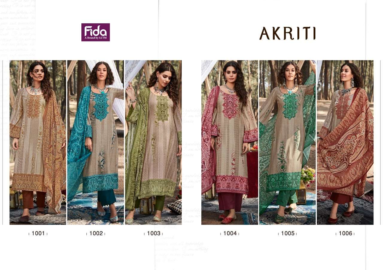 fida akriti 1001-1006 series fancy designer salwar kameez catalogue manufacturer surat 