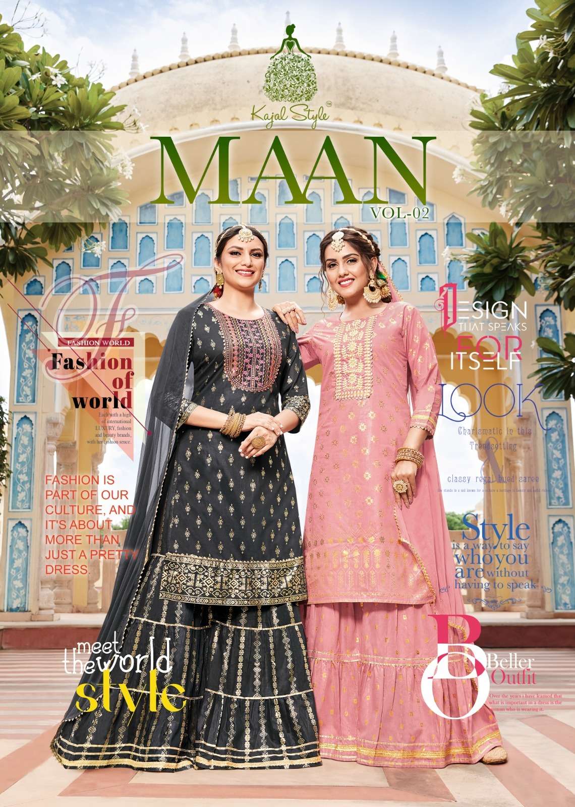 kajal style maan vol-2 2001-2008 series exclusive designer kurti with sharara catalogue online market surat 