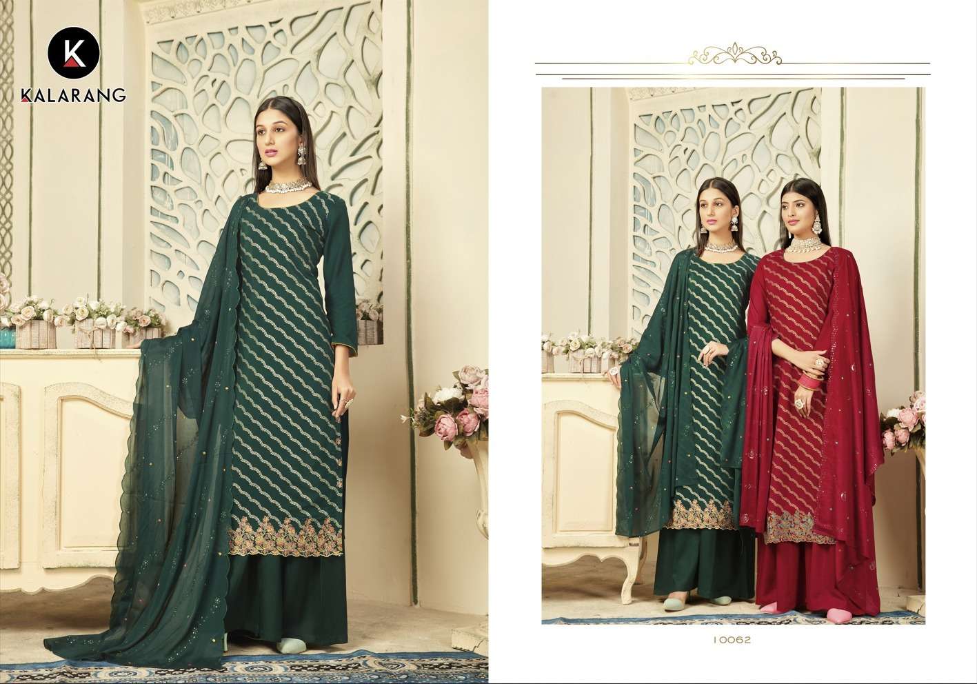 kalarang divya 10061-10066 series stylish designer indian salwar kameez catalogue manufacturer surat 