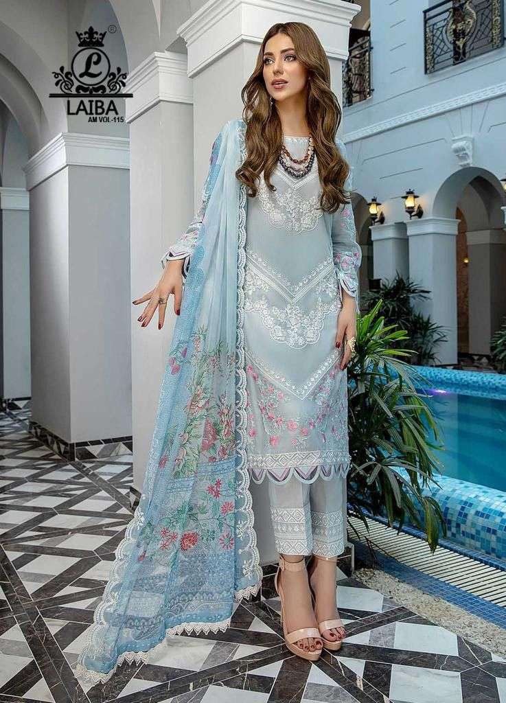 laiba am vol-115 stylish look designer pakistani salwar suits wholesaler surat