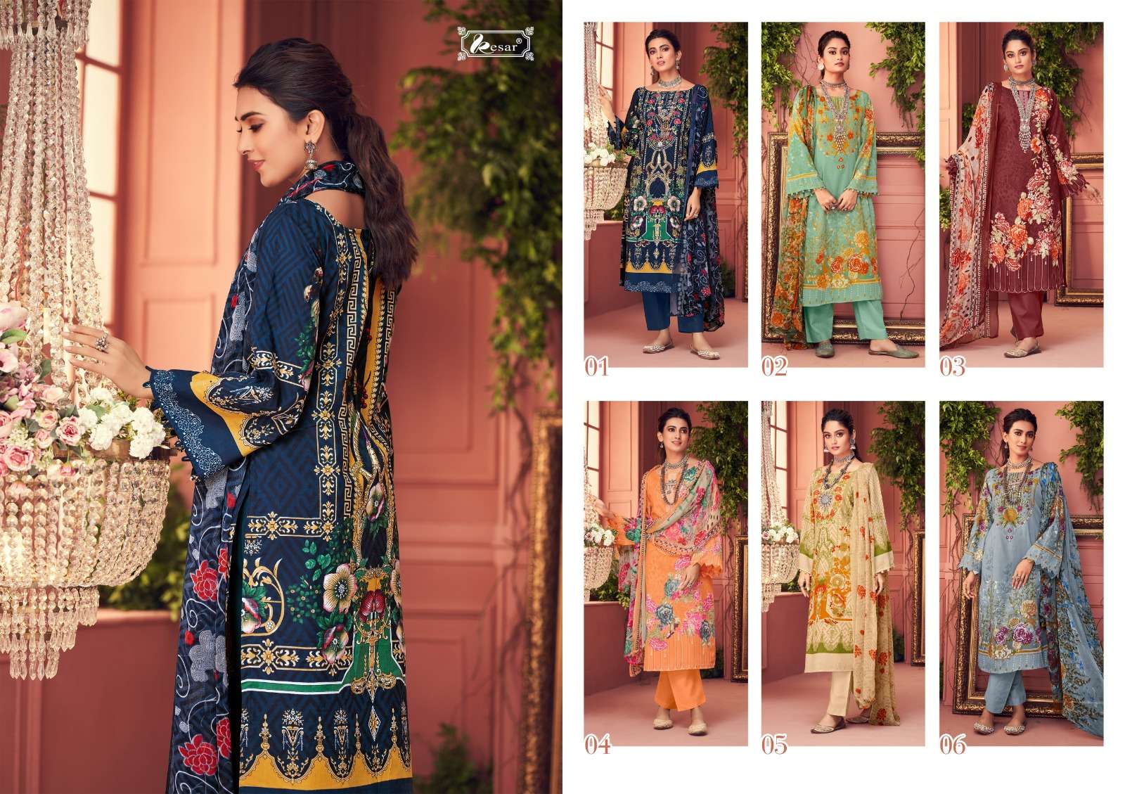 levisha rubina 01-06 series summer seasons special designer salwar kameez catalogue online market surat 