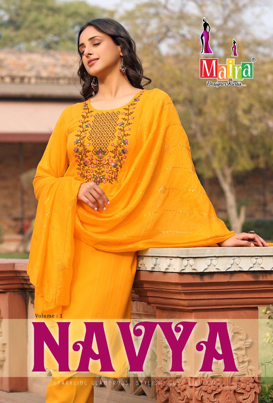  maira designer navya vol-1 101-108 series fancy look designer kurtis catalogue wholesaler surat 