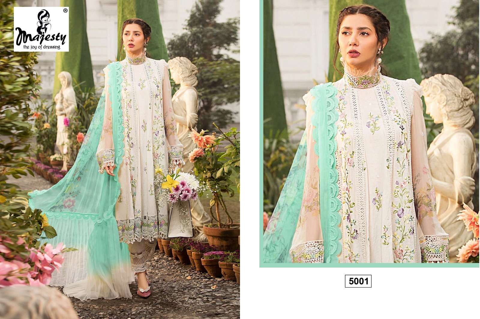 majesty maria super hit 5001-5004 series stylish look designer pakistani salwar suits new catalogue surat 