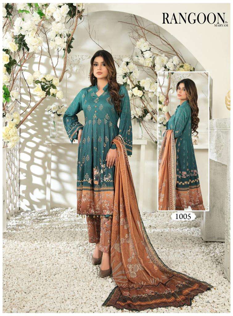 maryam rangoon 1001-1010 unstich designer pakistani salwar suits catalogue online market surat 