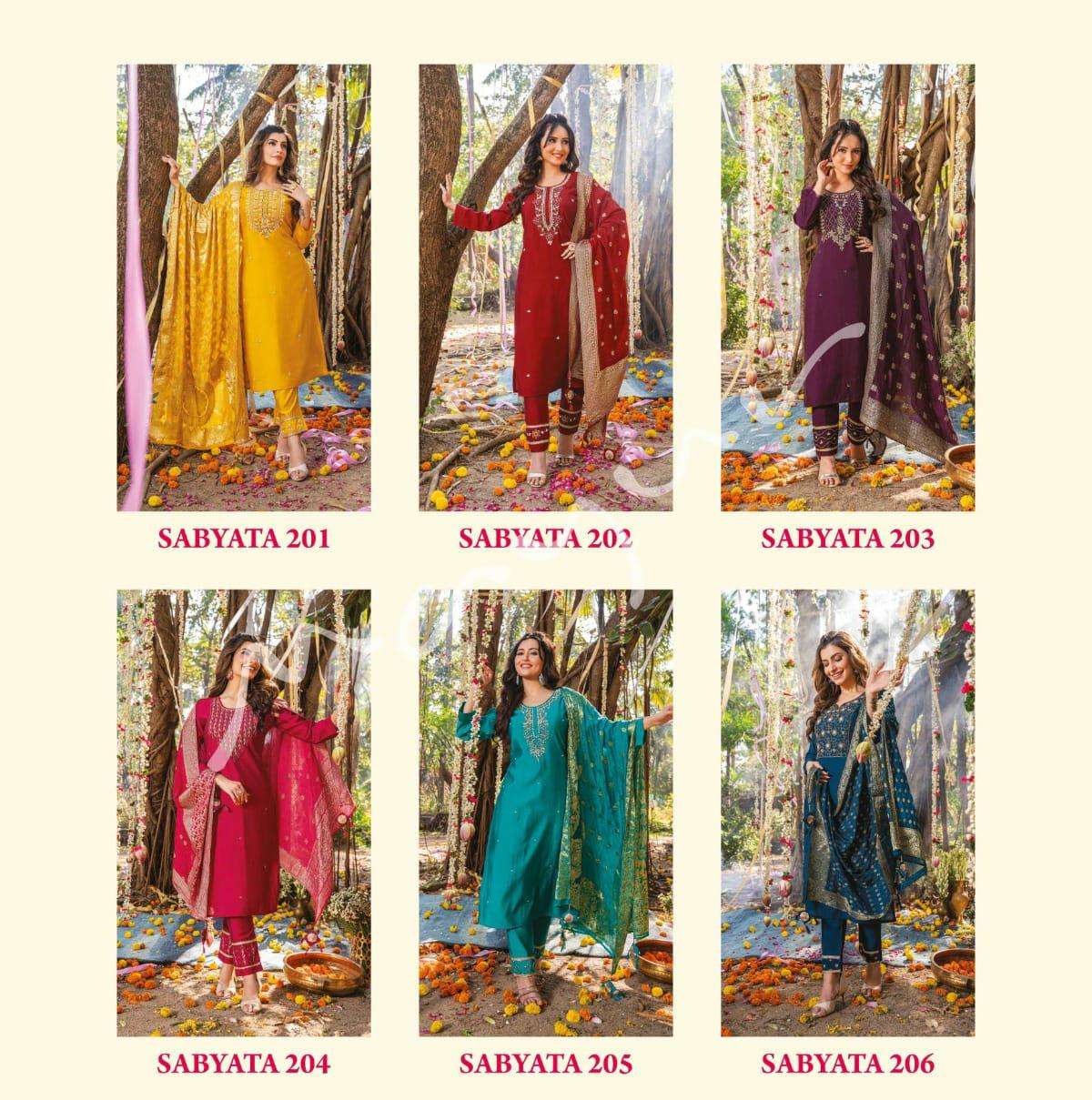 mayur creation sabhyata vol-2 201-206 series stylish look designer kurtis catalogue design 2023 