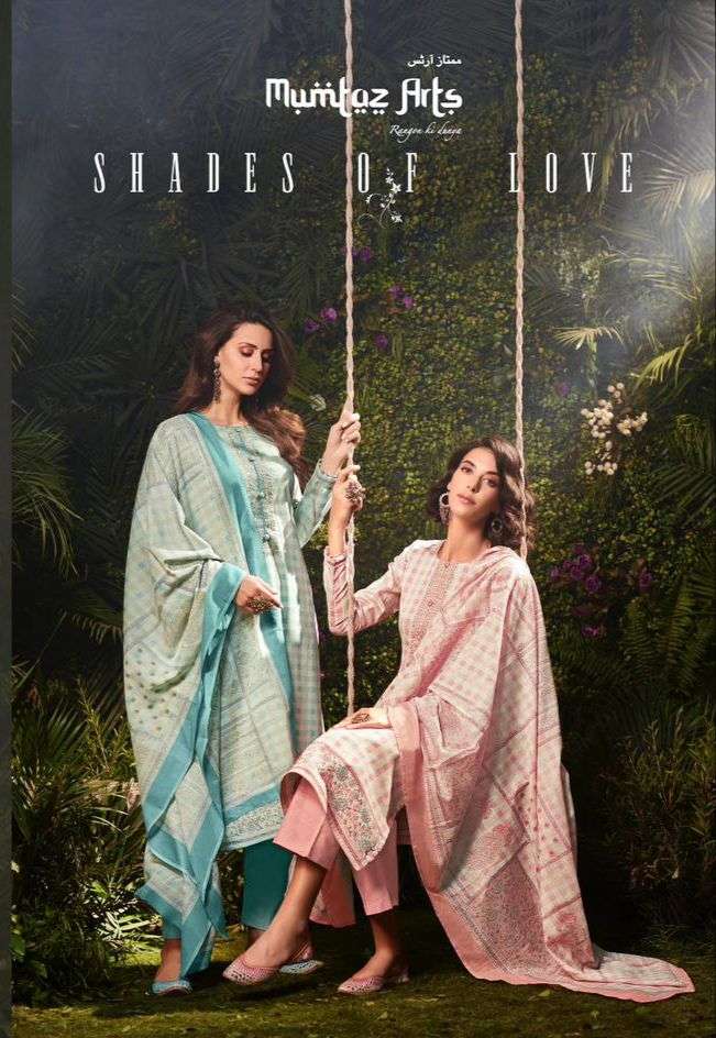 mumtaz arts shades of love 1001-1006 series stylish designer salwar kameez catalogue online supplier surat 