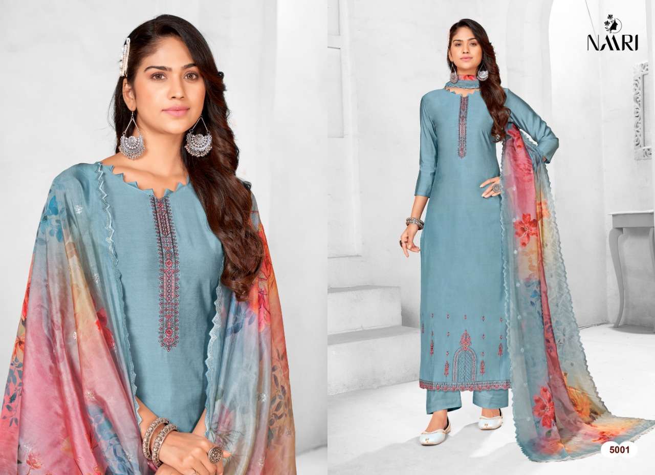 naari aalisha 5001-5004 series stylish designer salwar kameez catalogue online supplier surat 
