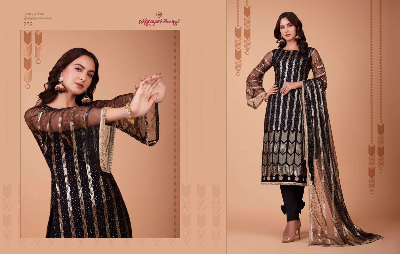 narayani fashion zehra vol-3 229-232 series stylish designer salwar kameez catalogue wholesaler surat