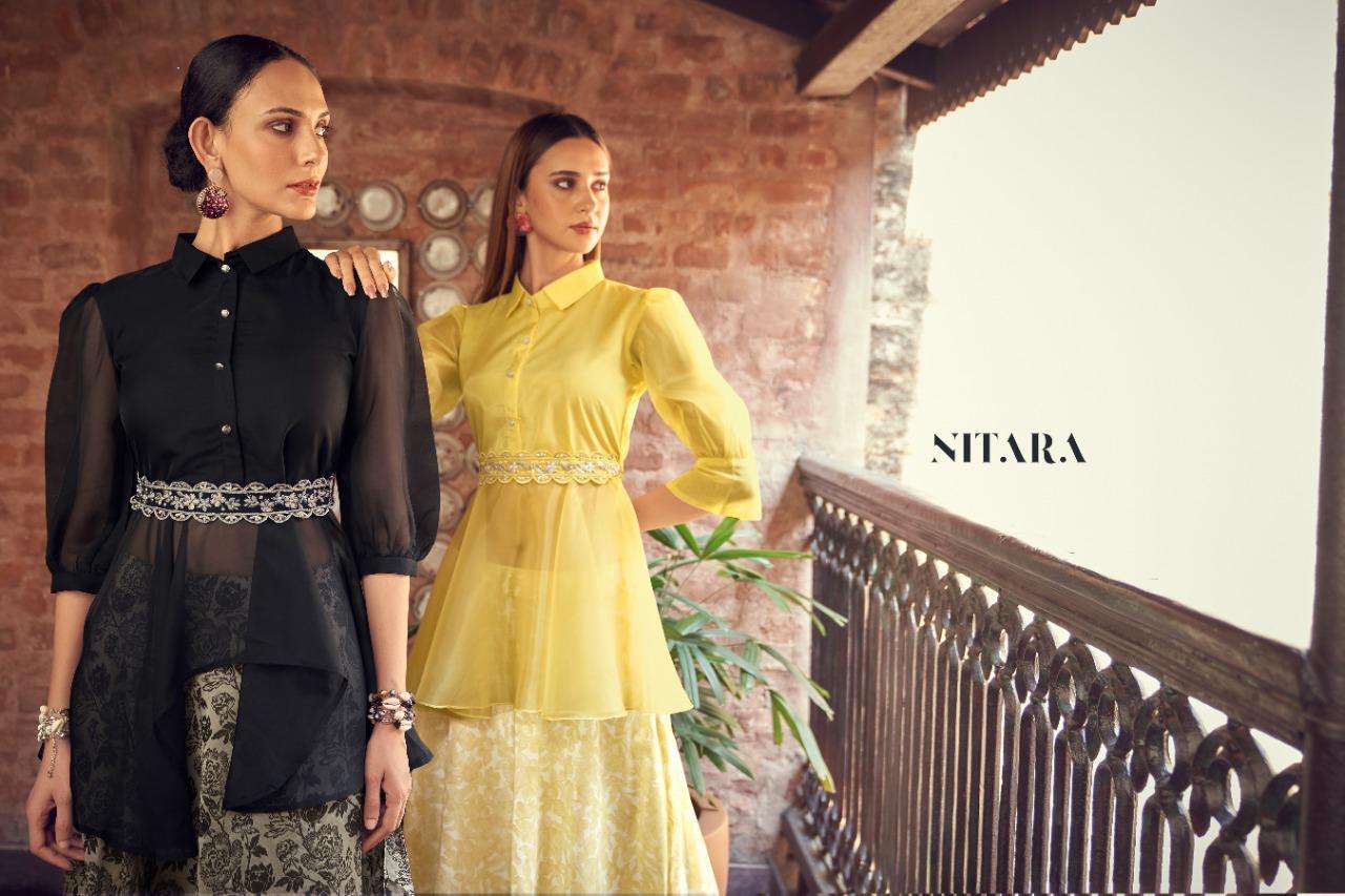 nitara sparkles vol-10 7501-7506 series stylish look designer kurtis catalogue online dealer surat 