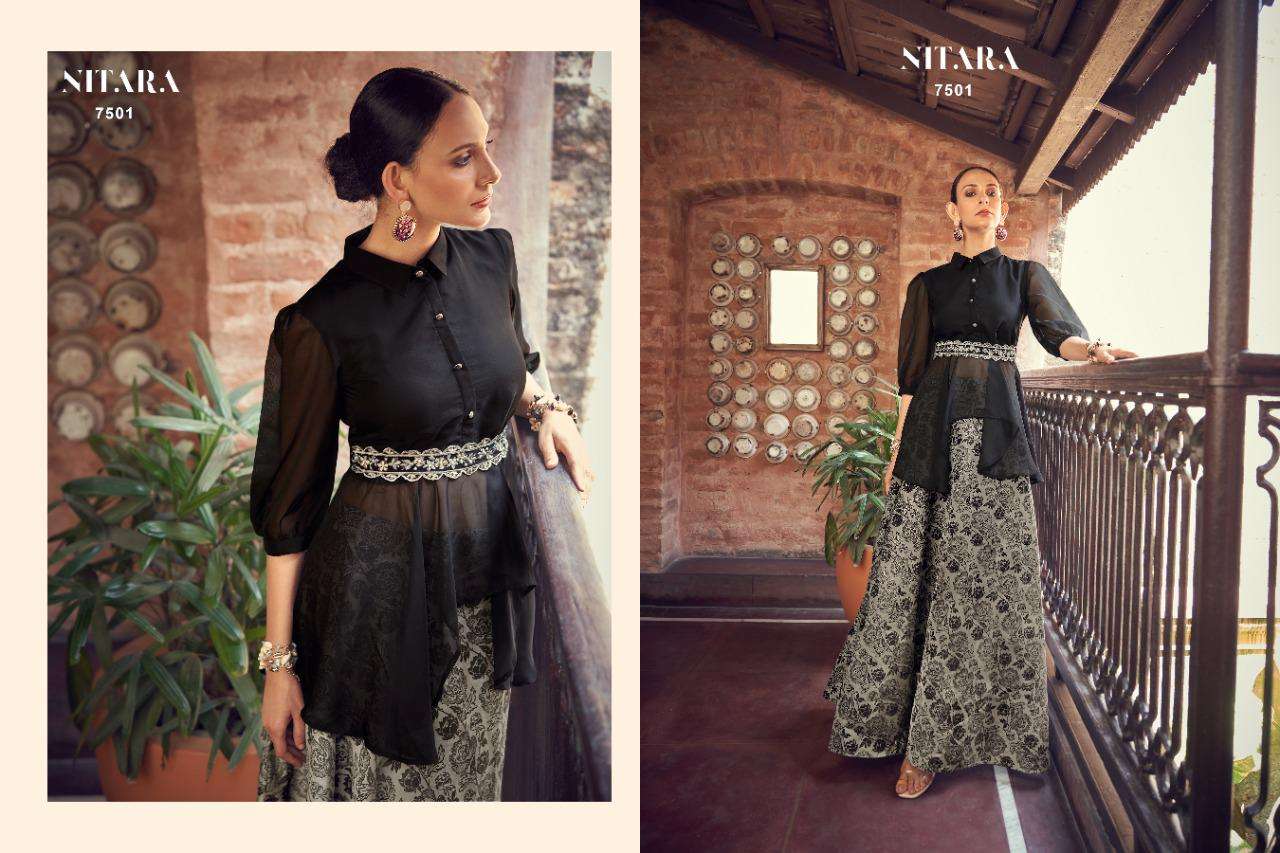 nitara sparkles vol-10 7501-7506 series stylish look designer kurtis catalogue online dealer surat 