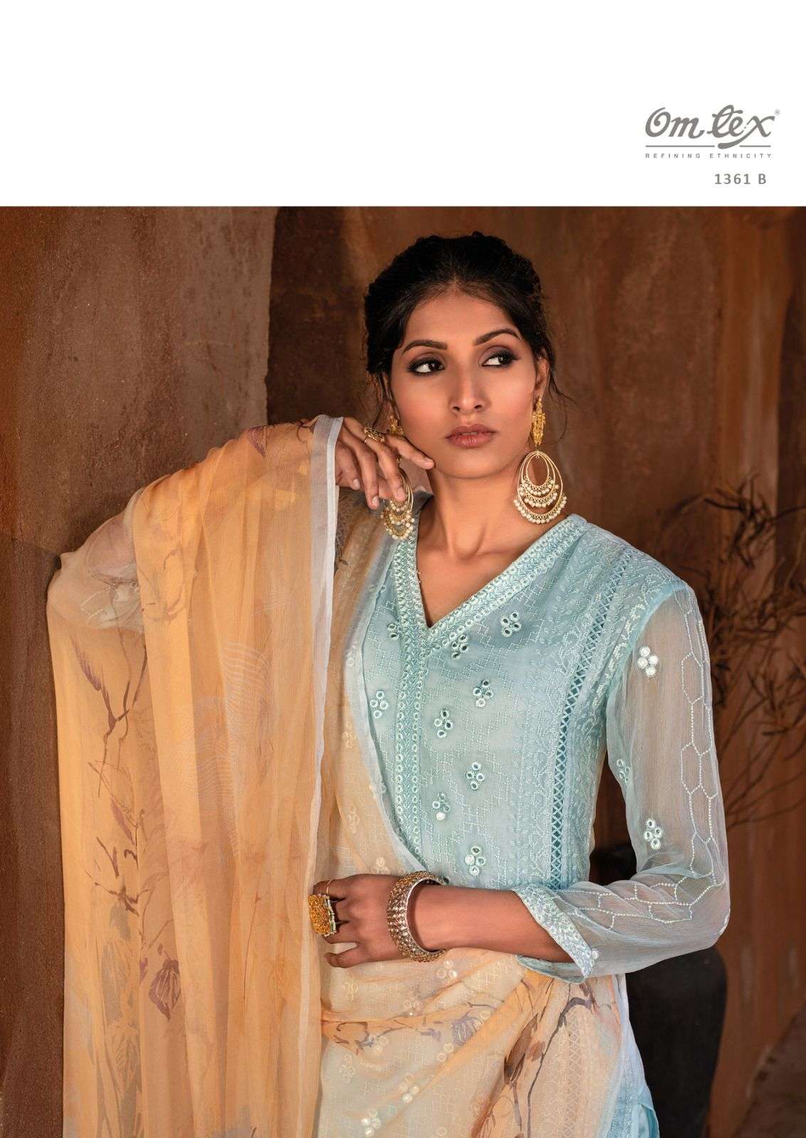 om tex hoor 1361 series indian designer salawr kameez catalogue wholesale price surat
