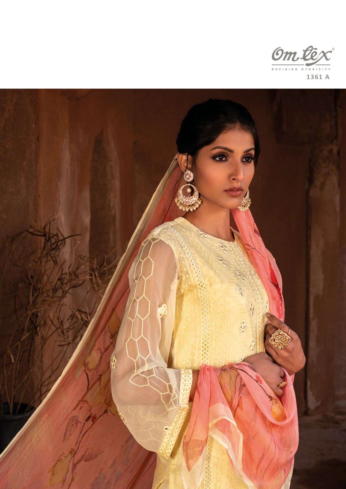 om tex hoor 1361 series indian designer salawr kameez catalogue wholesale price surat