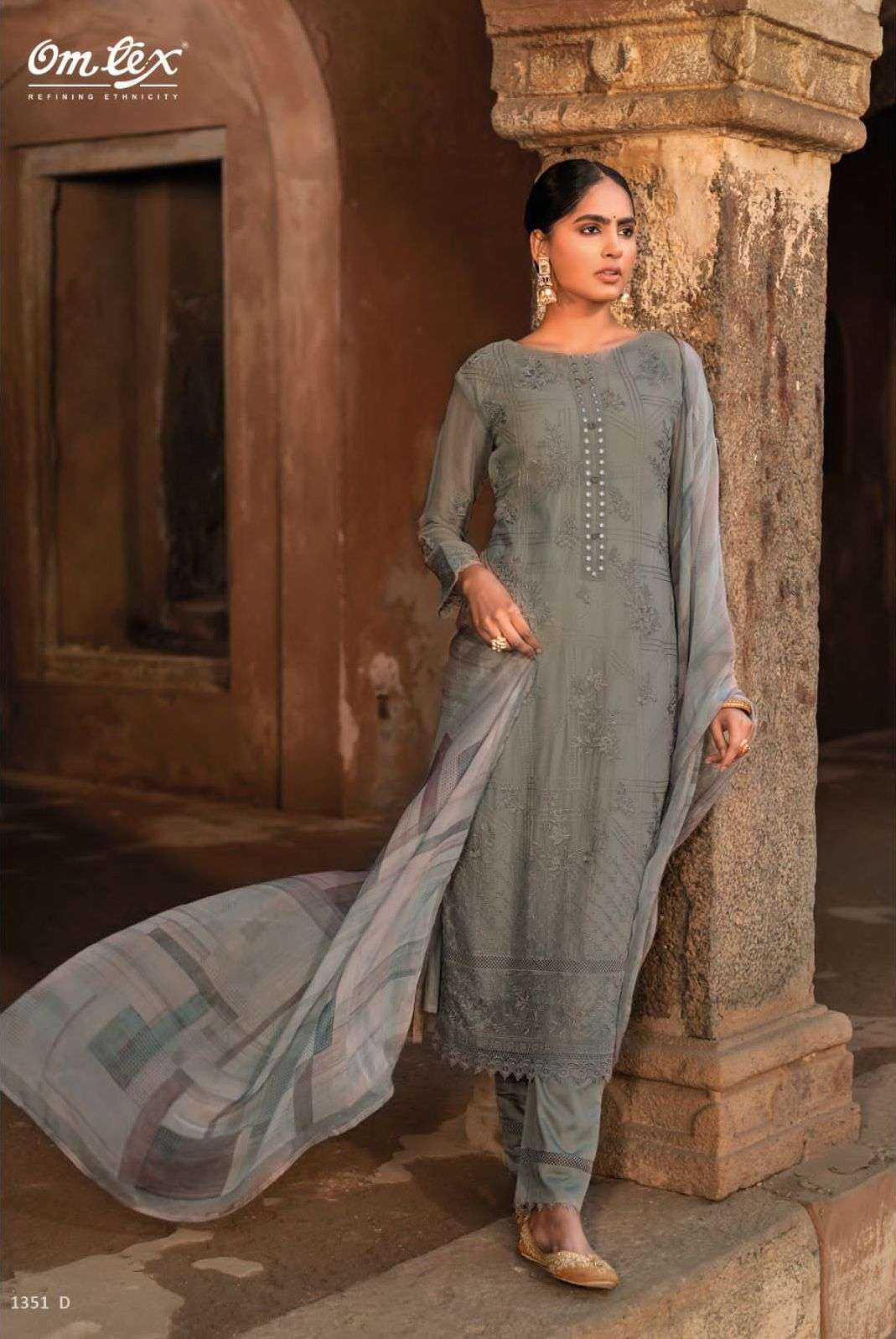 om tex safar 1361 series indian designer salwar kameez latest catalogue design 2023 