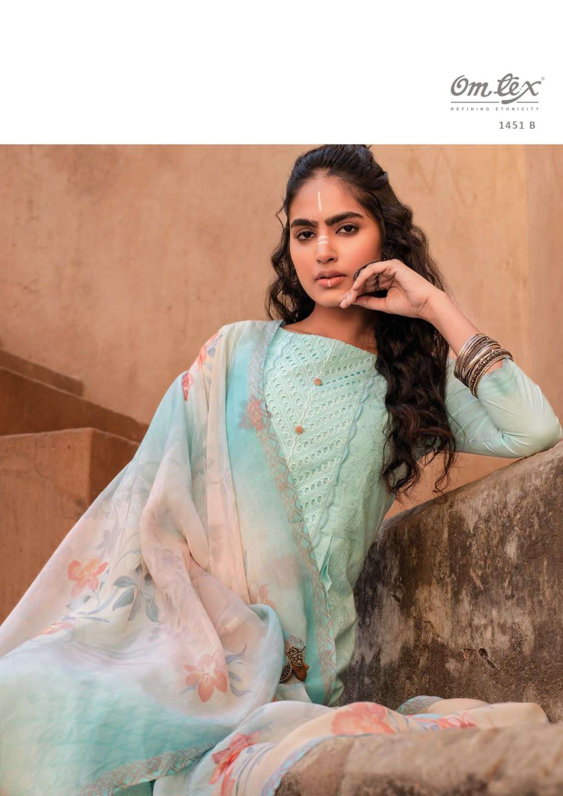 om tex urja 1451 series lawn cotton with embroidery work designer salwar kameez catalogue surat 