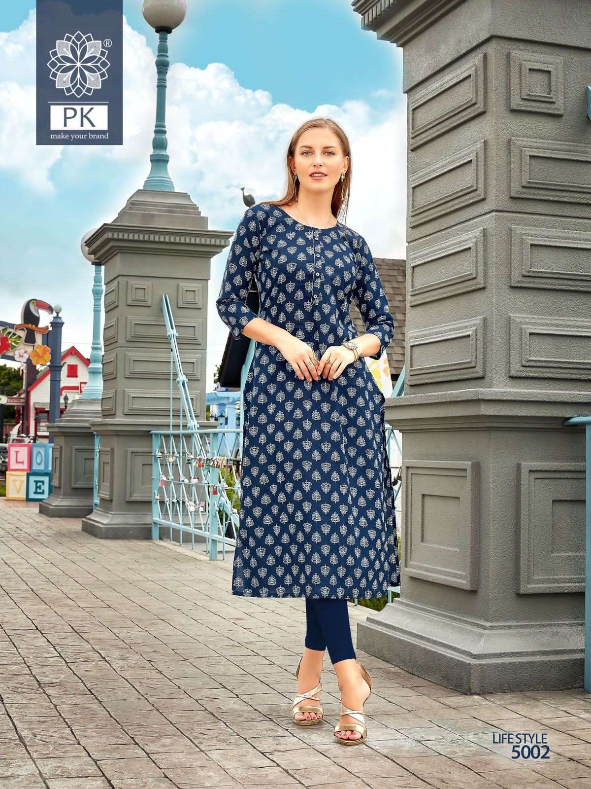 pk life style vol-5 5001-5020 series trendy designer kurtis catalogue online market surat 