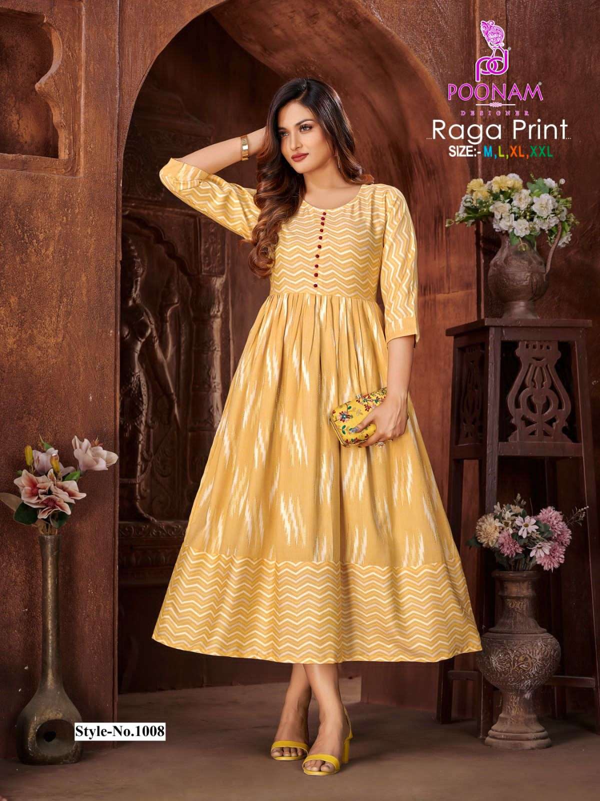poonam designer raga print 1001-1012 series trendy designer gown catalogue design 2023 