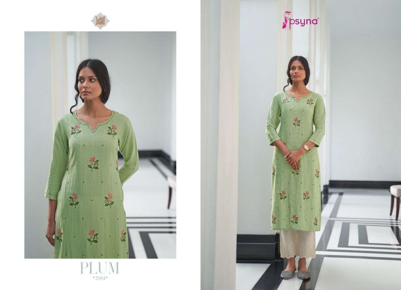 psyna plum vol-2 2001-2006 series rayon designer only kurtis catalogue manufacturer surat 