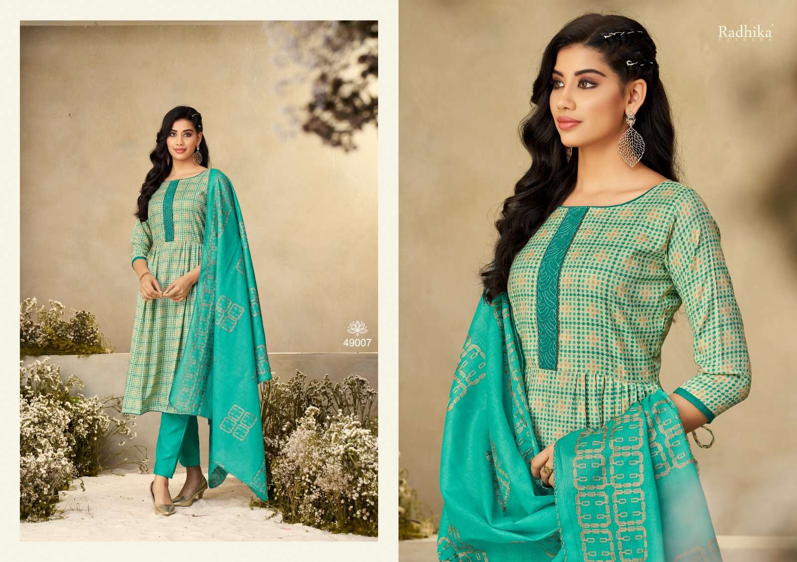 radhika fashion blossom vol-12 49001-49008 series indian designer salwar kameez catalogue wholesaler sura  