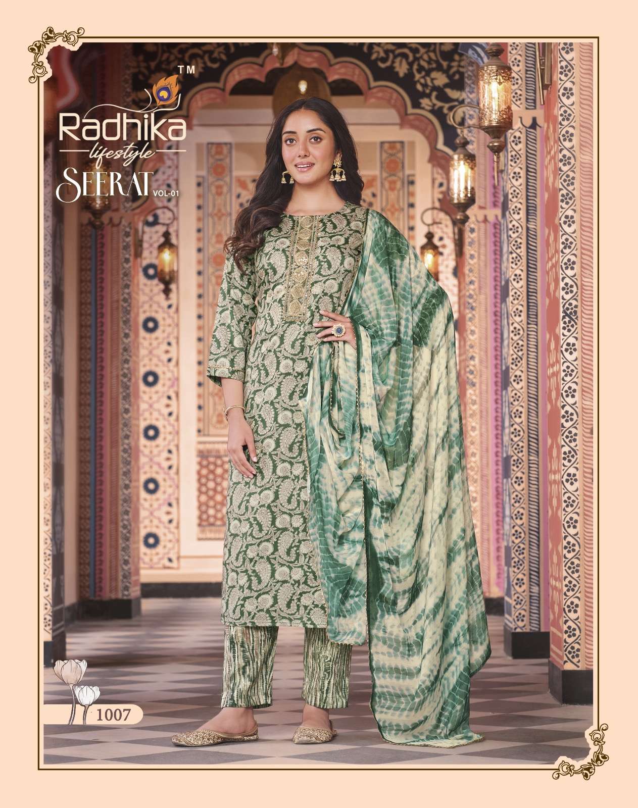 radhika lifestyle seerat vol-1 1001-1008 series rayon designer kurtis catalogue online supplier surat 