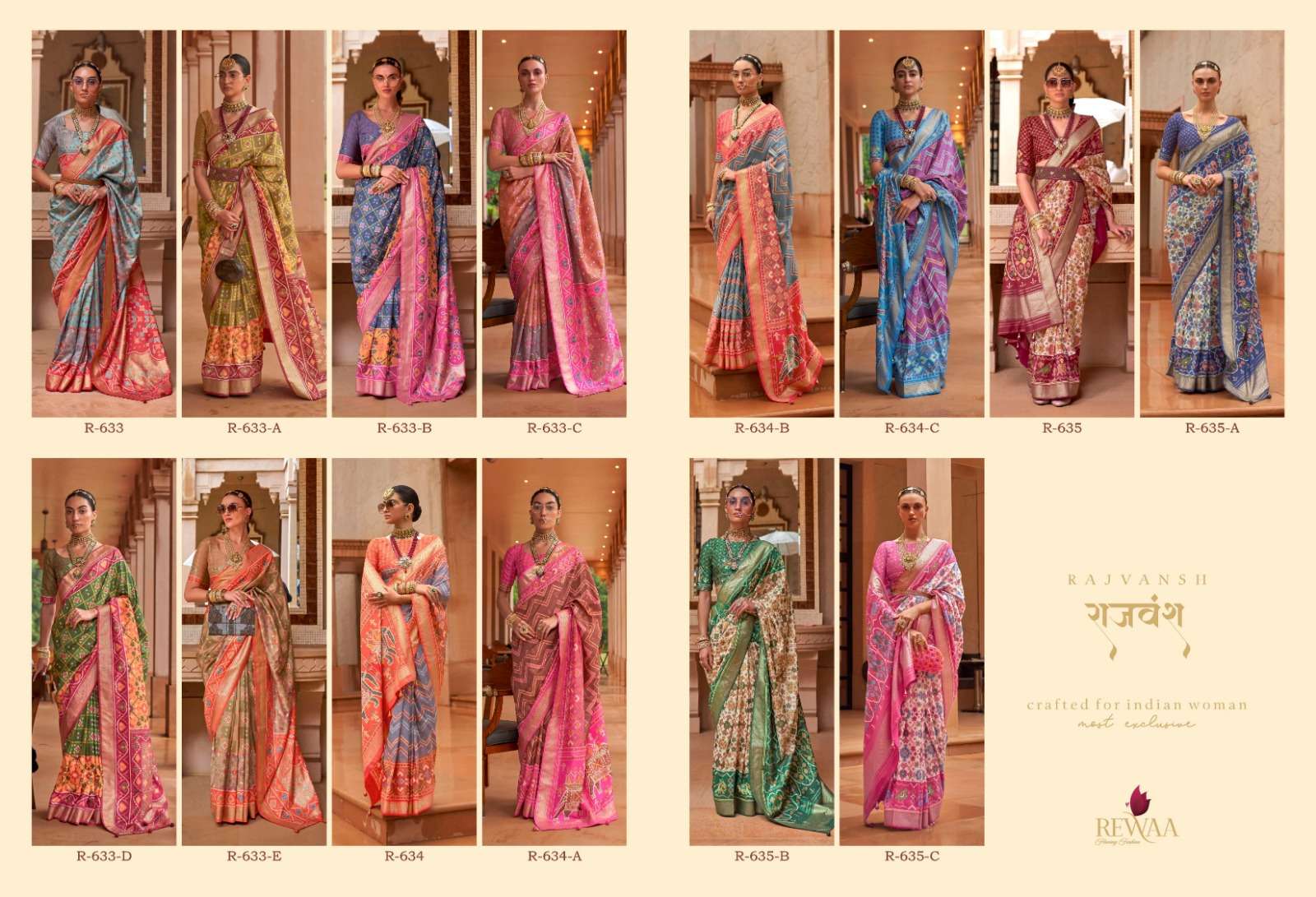 rewaa rajvansh stylish designer party wear saree collection design 2023 
