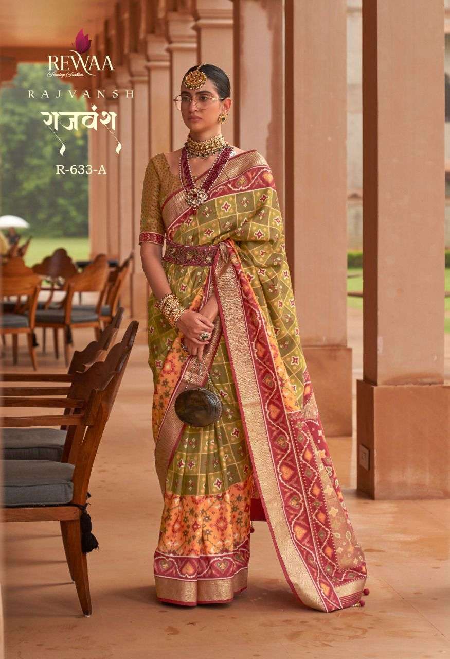 rewaa rajvansh stylish designer party wear saree collection design 2023 