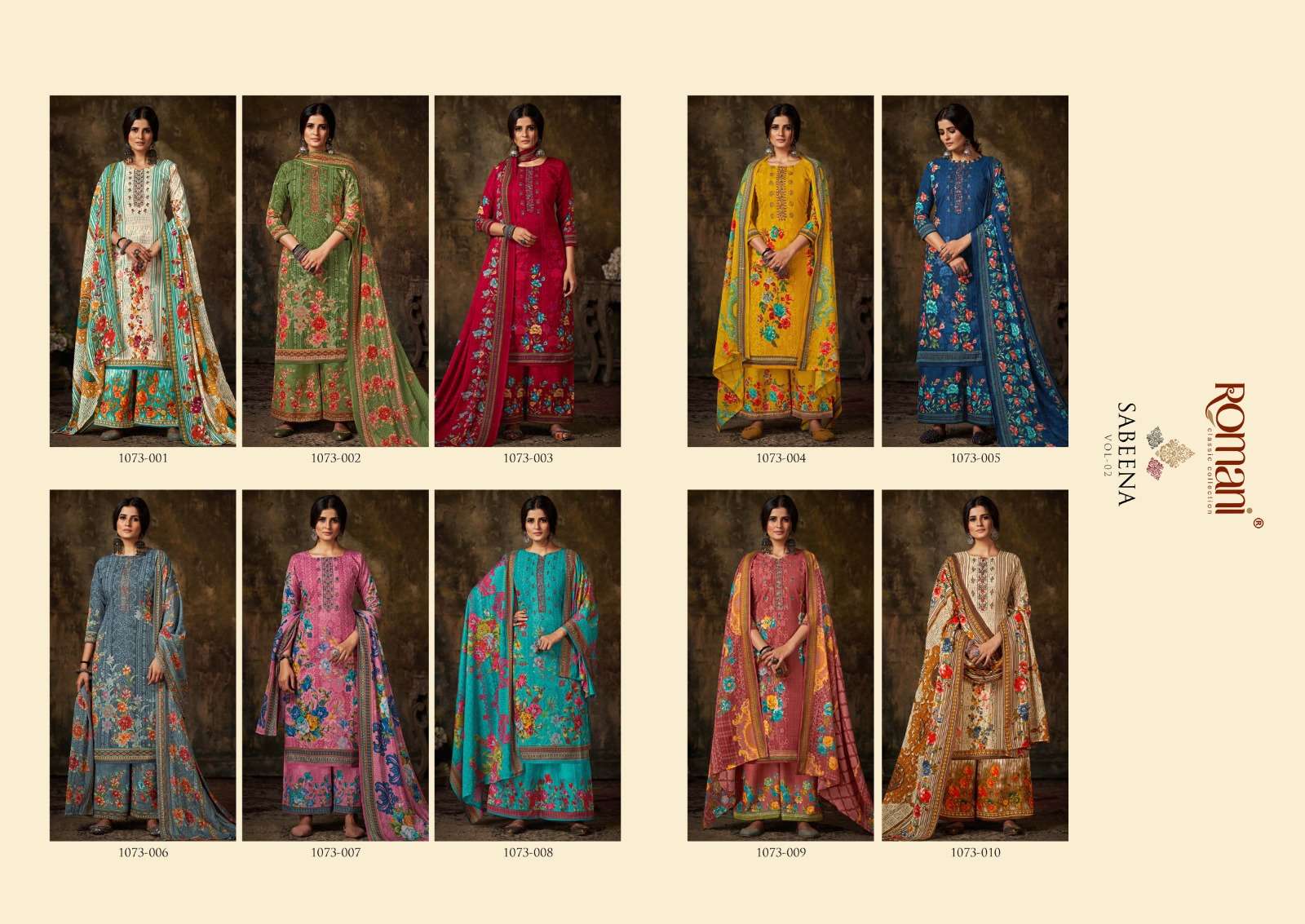 romani sabeena vol-2 indian designer salwar kameez catalogue online dealer surat 