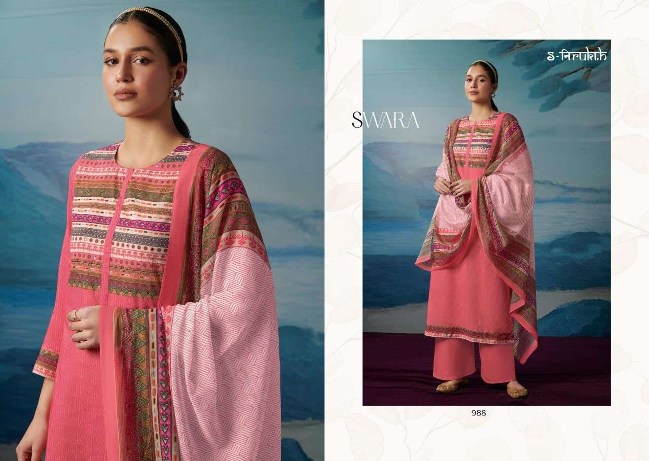 s-nirukth swara cotton print with work designer salwar kameez catalogue online wholesaler surat 