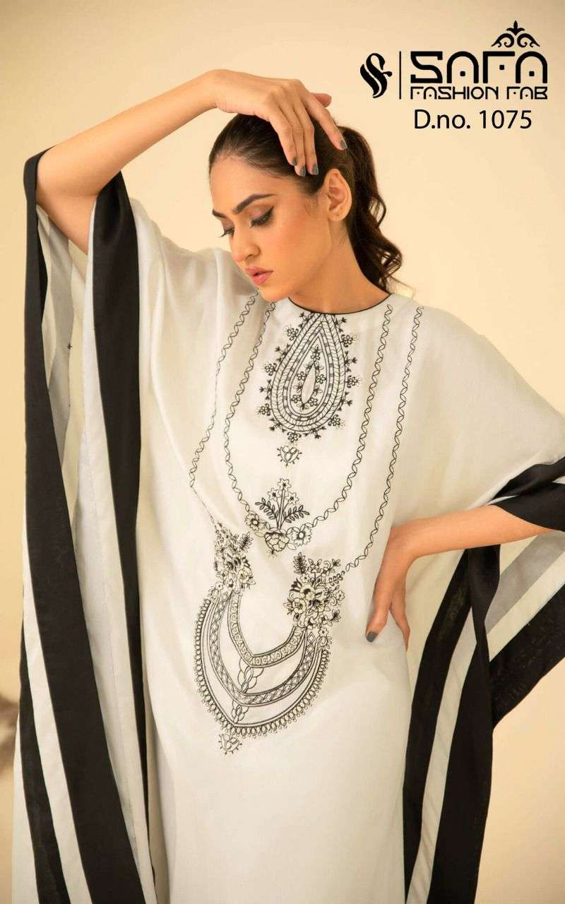 safa fashion fab 1075 series readymade designer pakistani salwar suits catalogue manufacturer surat 