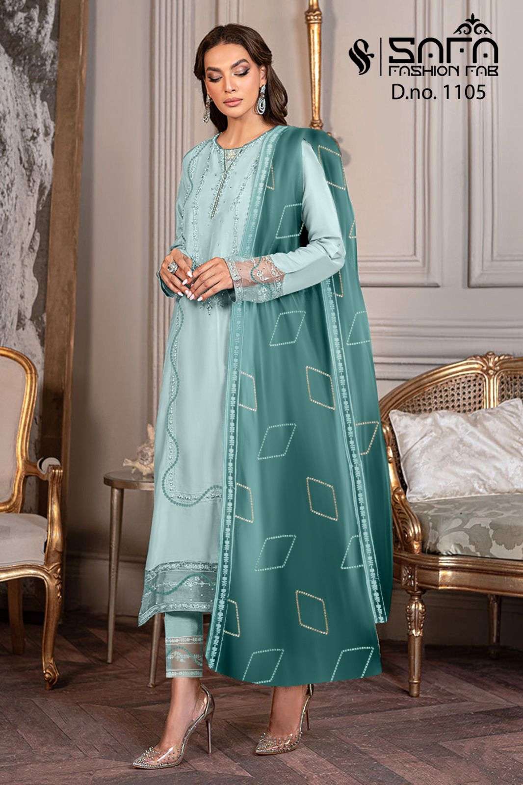 safa fashion fab 1105 series readymade designer pakistani salwar suits wholesale price surat