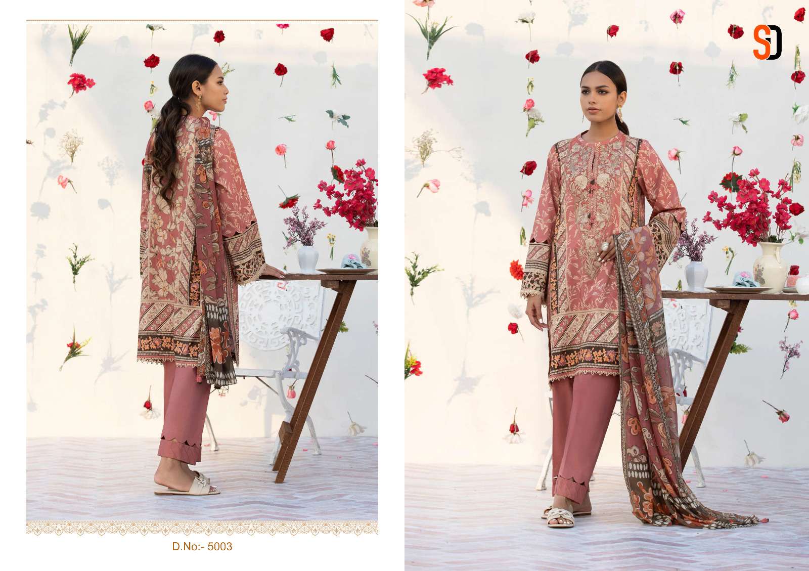 shraddha designer mahgul vol-5 5001-5004 series pakistani salwar suits wholesale price surat 