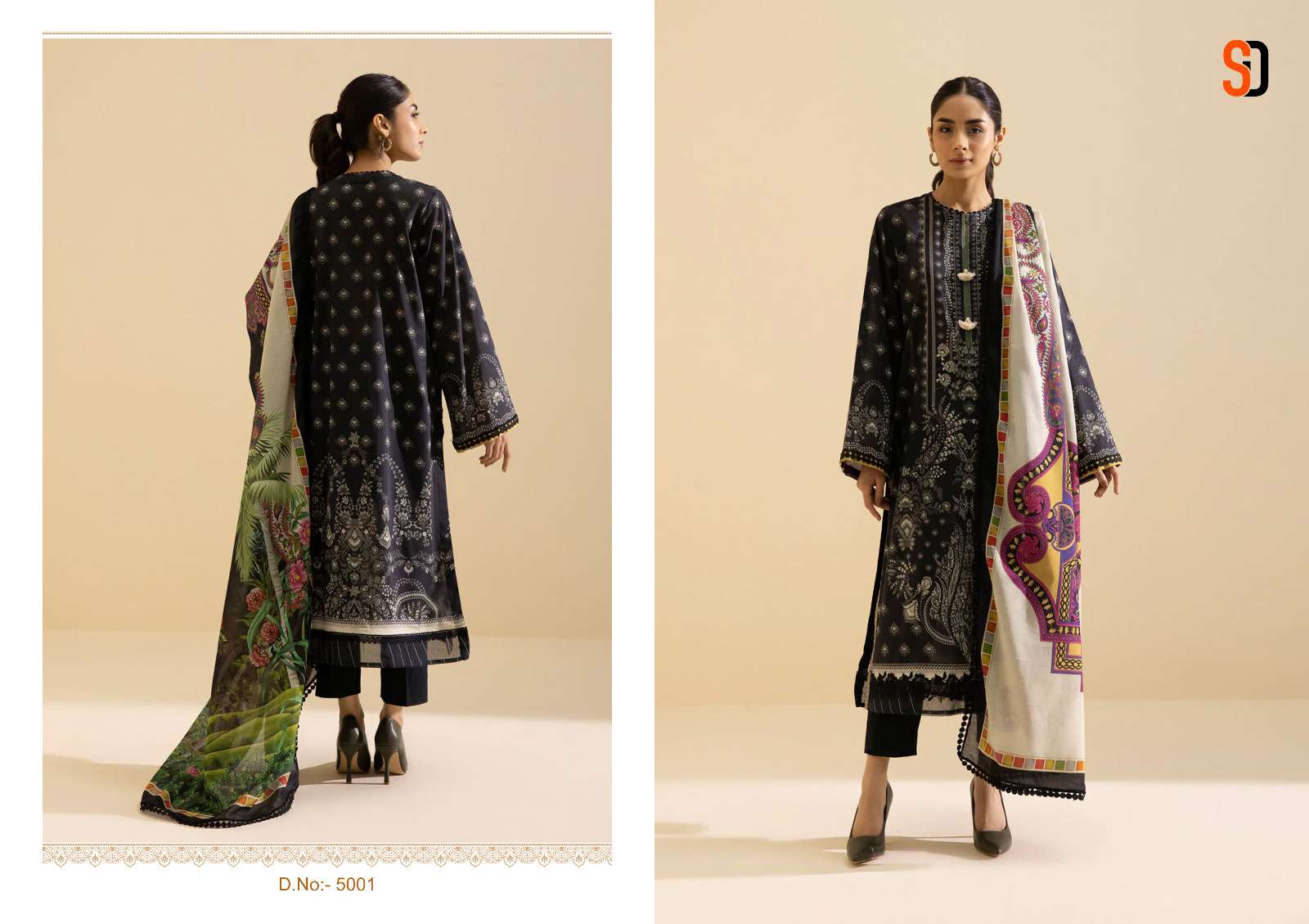 shraddha designer mahgul vol-5 5001-5004 series pakistani salwar suits wholesale price surat 