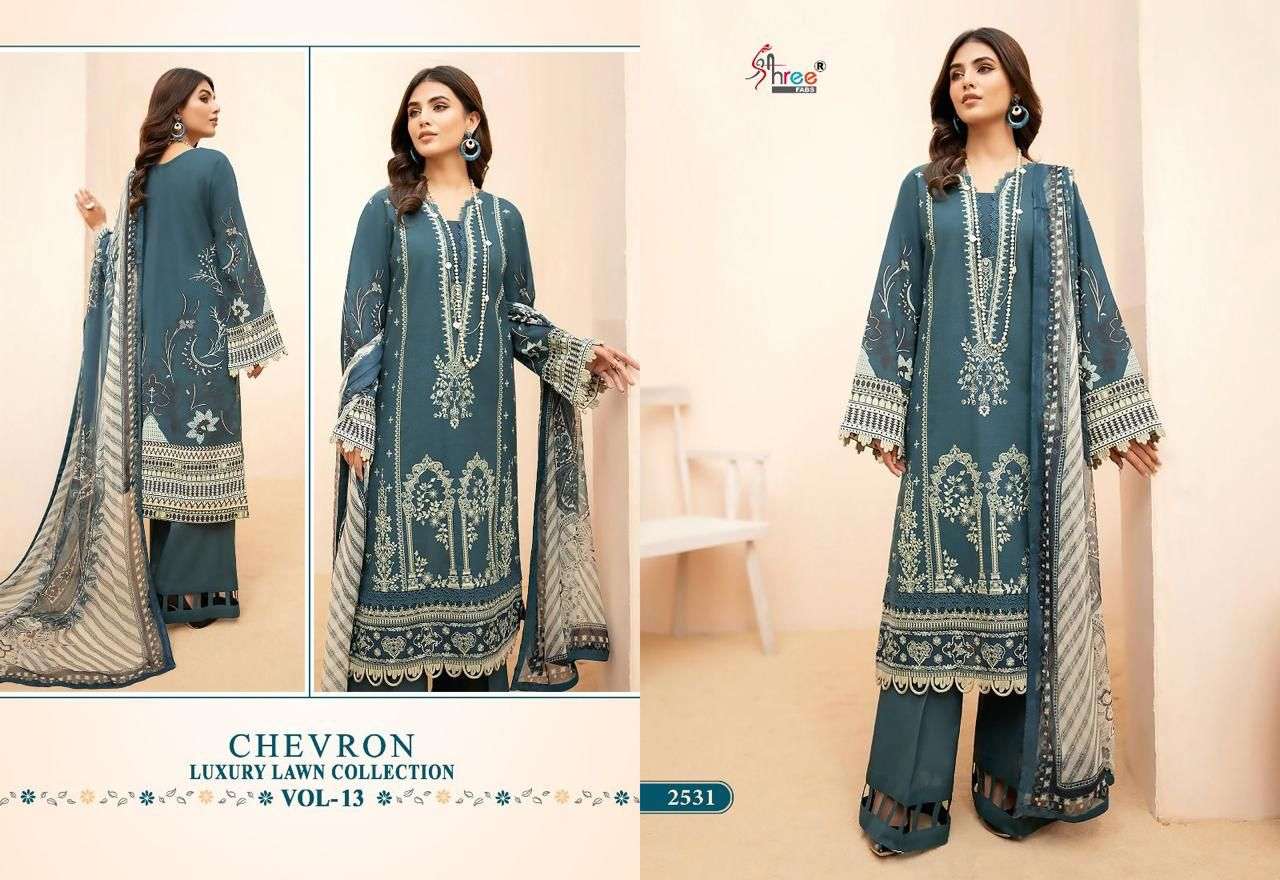 shree fabs chevron vol-13 2527-2531 series stylish look designer pakistani salwar suits in india 