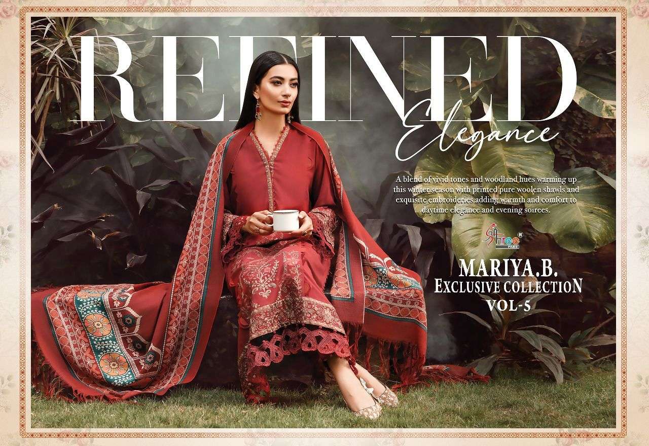 shree fabs mariya b vol-5 2506-2513 series rayon cotton designer pakistani salwar suits catalogue online market surat 