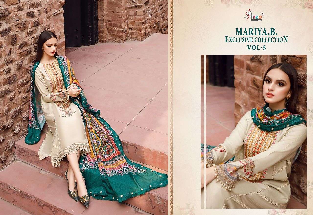 shree fabs mariya b vol-5 2506-2513 series rayon cotton designer pakistani salwar suits catalogue online market surat 