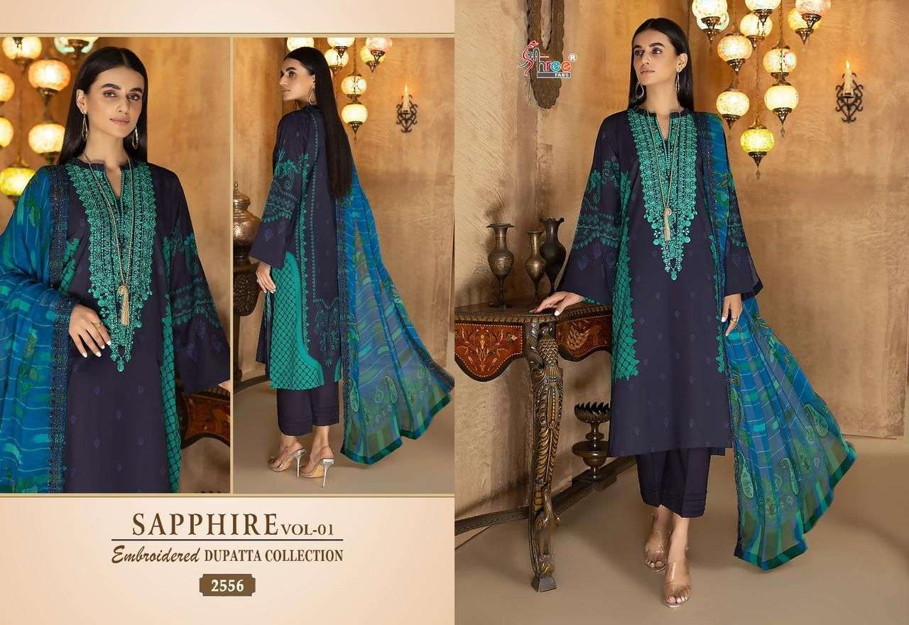 shree fabs sapphire vol-1 2554-2558 series exclusive designer pakistani salwar suits surat 