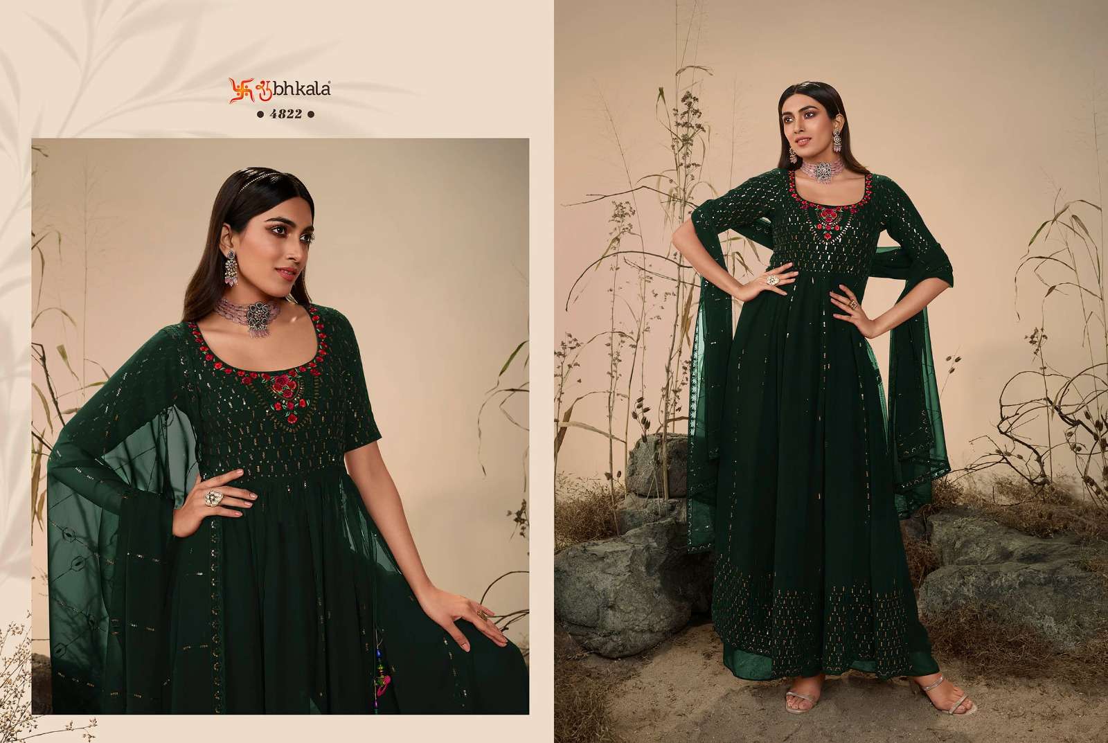 shubhkala flory vol-27 4821-4832 series party wear salwar suits catalogue online dealer surat 